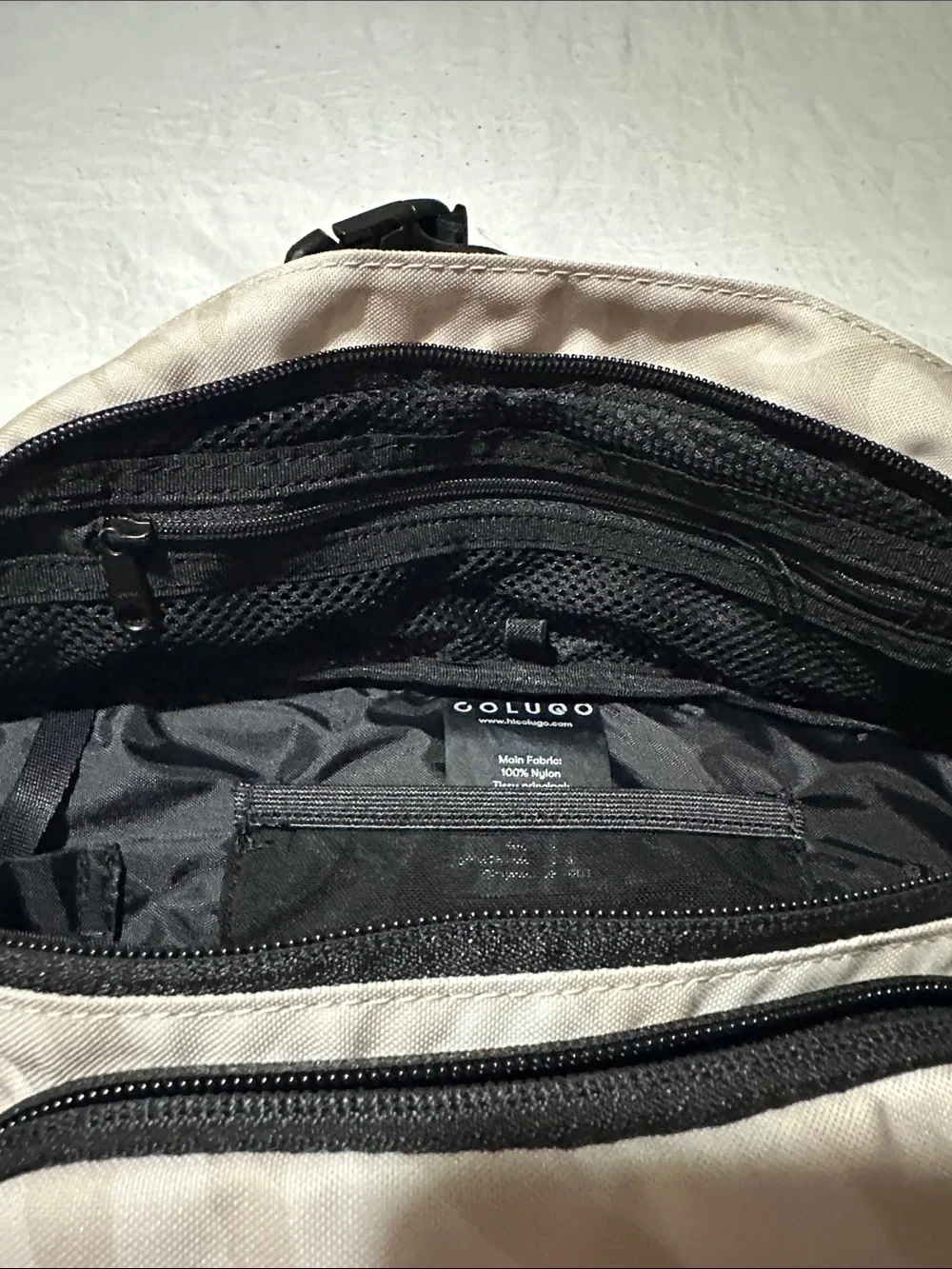 Neutral Zebra-Print Waist Bag with Front Pocket